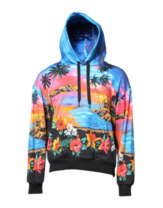 Dolce & Gabbana Multicolor Print Hooded Sweatshirt Mens Sweater