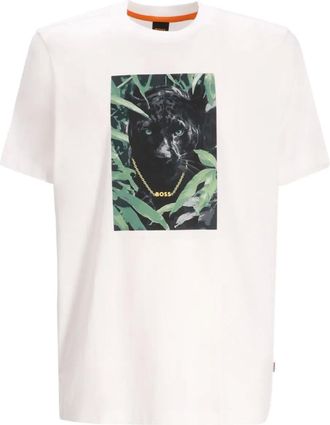 BOSS panther-print cotton T-shirt - men - Cotton - 3XL - White