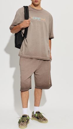 Off-white T-shirt With Print, Mens, Brown