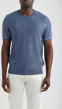BOSS H-Nalon Textured Cotton & Lyocell Top in Open Blue at Nordstrom, Size Xx-Large
