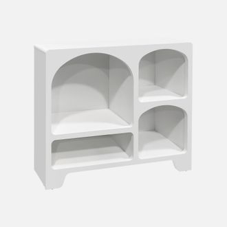 Sweeek Sweeek - Credenza Organica A 4 Scomparti Effetto Legno Bianco, 90cm