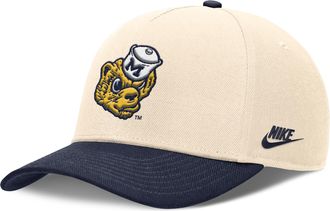 Nike Michigan Primetime Rise Academic Nike Mens Dri-FIT College Adjustable Hat in Brown | NC060C38MWV-6QM