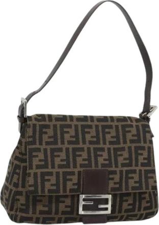 Fendi Pre-owned Vintage Zucca Canvas Shoulder Bag - Dames - Vintage Schoudertas - Bruin - ONE Size - Vintage