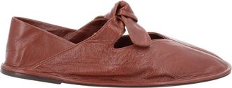 Hereu Brown Llasada Lambskin Knotted Flats