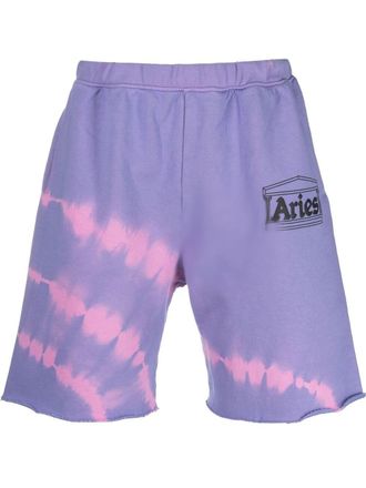 Aries Shorts denim con fantasia tie dye - Viola
