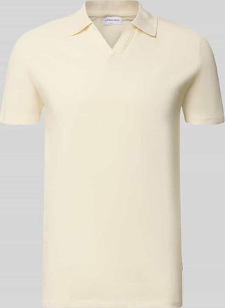 Lindbergh Lindbergh Slim Fit Poloshirt mit V-Ausschnitt in Weiss, Gr&ouml;&szlig;e XXXL