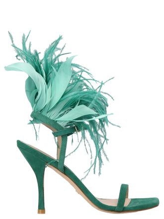 Stuart Weitzman Bicolor Suede Leather Stiletto Heel Womens Sandals