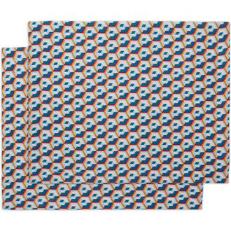 La DoubleJ Placemats Set Of 2 (35X45) Cubi Blue at Nordstrom
