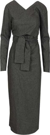 Khaite Aubrey Dress - Dames - Casual kleedjes - Grijs - XS - Wol - Kleedjes