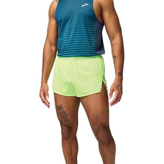 Brooks Brooks Breakaway Shorts Mens Neo Limeade 3 Inseam Mid Rise Workout DSGL533