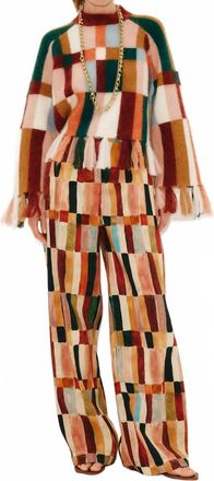Alemais Marojerelle Cropped Knit Top In Brown Multi