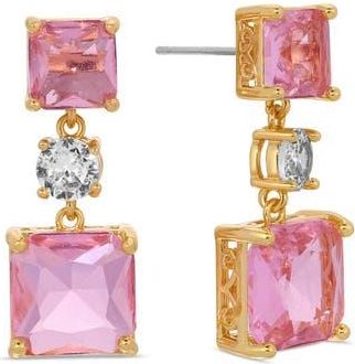 Eye Candy Los Angeles Ariana Cubic Zirconia Drop Earrings in Pink at Nordstrom Rack