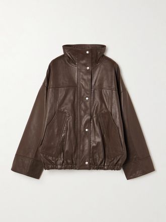 R&oacute;he Giacca In Pelle - Marrone