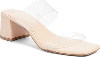 BP. Lulu Block Heel Slide Sandal in Tan Cream at Nordstrom, Size 7.5