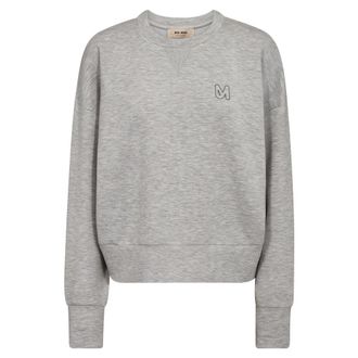 Mos Mosh MMKiki Celli O-Ls Sweatshirt - Dames - Sweatshirts - Grijs - L - Leer - Hoodies & sweatvesten