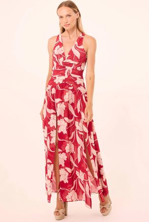 Misa Imogen Maxi Dress In Cherry Flora