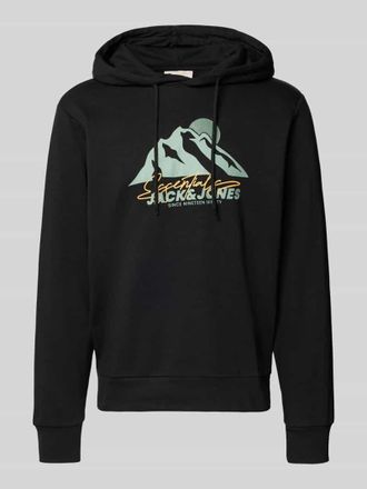 Jack & Jones Jack & Jones Hoodie mit Motiv-Print Modell SUN in Black, Größe XXL