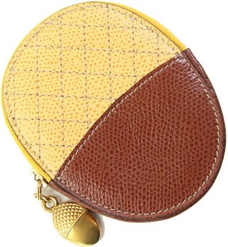 Celine Brown Yellow Leather Coin Purse/Coin Case (Pre-Owned)