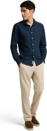 Onia Poplin Long Sleeve Button Down Shirt in Midnight at Nordstrom, Size X-Large