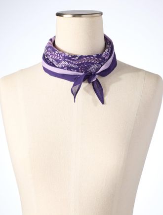 Talbots Foliage Fresco Diamond Scarf - Bramble Purple - 001 Talbots