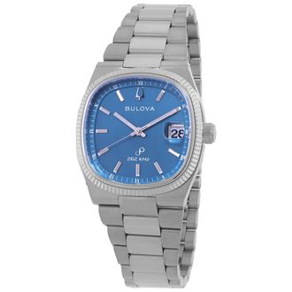 Bulova Super Seville Quartz Blue Dial Mens Watch 96B440