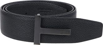 Tom Ford Reversible T-Buckle Riem - Heren - Riemen - Zwart - 105 CM - Leer - Accessoires