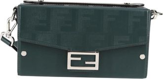 Fendi Baguette Green Leather Handbag (Pre-Owned)