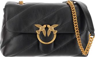 Pinko Nappa Leather Quilted Love Classic Puff Bag