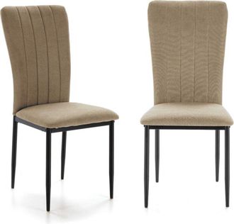 Calicosy Calicosy - Lote de 4 sillas de tela con patas de metal negro L43 cm - holly