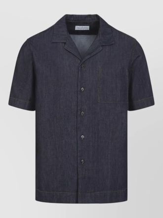 Dries Van Noten denim short-sleeve shirt