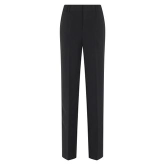 Federica Tosi Dames, Broeken, Zwart, Maat: XL Leer