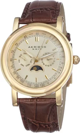 Akribos XXIV Akribos Xxiv Mens Leather Watch