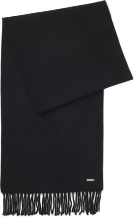 BOSS Wool scarf with logo rivet