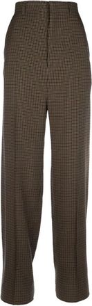 Balenciaga Grote Tailored Broeken - Dames - Straight fit broeken - Bruin - XS - Katoen - Broeken