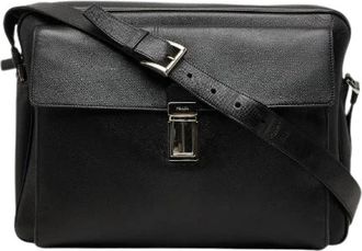 Prada Pre-owned Saffiano Crossbody Reistas - Heren - Vintage Schoudertas - Zwart - ONE Size - Leer - Vintage