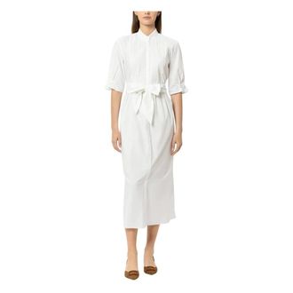 Luisa Cerano Katoenen overhemdjurk - Dames - Shirt Kleedjes - Wit - L - Katoen - Kleedjes
