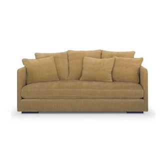 Maisons du monde Sof&aacute; de 3 plazas de tela ocre