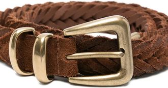 Eleventy Braided Suede Belt - Brown
