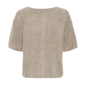 Ichi Kamara Jumper - Dames - Ronde hals truien - Beige - L - Wol - Truien & Vesten