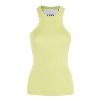 Erika Cavallini Semi Couture Sleeveless Tops, female, Yellow, S, Elegant Helen Dress