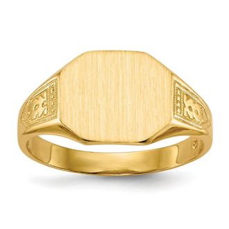Diamond2Deal 14k Yellow Gold Open Back Signet Ring