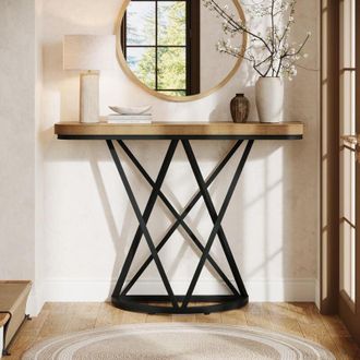 Tribesigns Tribesigns 41.3 Console Table, Industrial Entryway Table with Geometric Metal Base, Small Narrow Sofa Accent Furniture for Living Room, Hallway