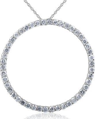 Pompeii3 2ct Circle Eternity 14K White Gold Diamond Pendant