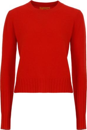 Guest In Residence Orange Shrunken Crew Cashmere Sweater