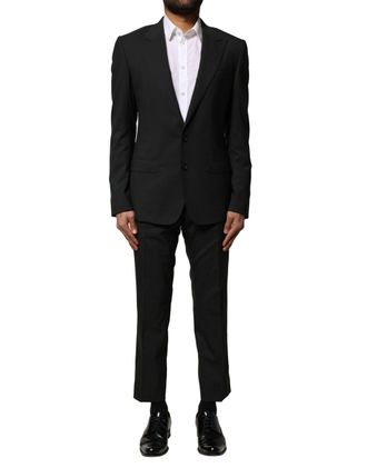Dolce & Gabbana Black Wool 2 Piece Single Breasted Mens Suit