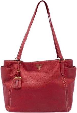 Prada Pre-owned Tote Bags, female, Red, Size: ONE SIZE Pre-owned Vintage Tote