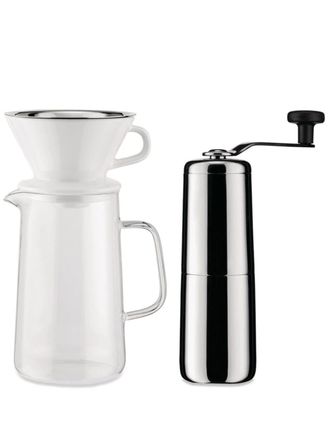 Alessi Slow Coffee drip coffee machine & coffee grinder set - unisex - stainless steel/glass/Porcelain - OS - Silver