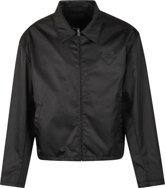 Prada Full-Zip Jacket in Re-Nylon - Heren - Zomerjassen - Zwart - L - Nylon - Jassen
