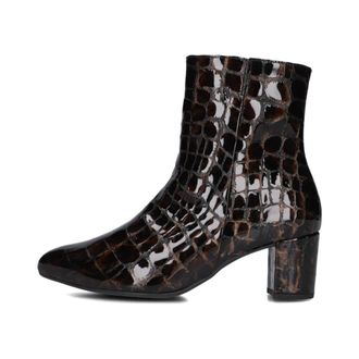 Gabor Schoenen, Dames, Bruin, 38 EU, Wol, Bruine Krokoprint Enkellaarsjes