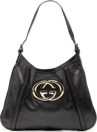Gucci Pre-owned Shoulder Bags, female, Black, Size: ONE SIZE Pre-owned Leather Shoulder Bag